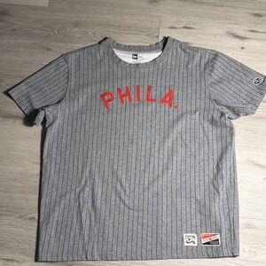 New Era Cooperstown PHILA Pinstripe Shirt XL Philadelphia Baseball
